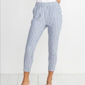 Marine Layer Monica Pants - Blue Stripe - Size L